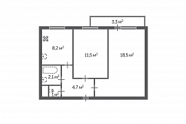 2-к квартира, 46 кв.м., Звездная ул.